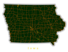 Load image into Gallery viewer, Iowa State Map Print