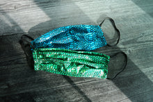 Load image into Gallery viewer, Blue Snake Skin Face Mask - Washable