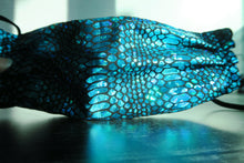 Load image into Gallery viewer, Blue Snake Skin Face Mask - Washable
