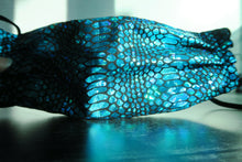 Load image into Gallery viewer, Blue Snake Skin Face Mask - Washable
