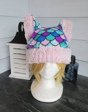 Load image into Gallery viewer, Mermaid Cat Fleece Hat - Sherpa Hat
