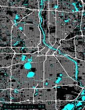 Load image into Gallery viewer, Minneapolis, MN City Map Print