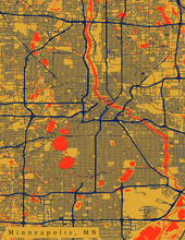 Load image into Gallery viewer, Minneapolis, MN City Map Print