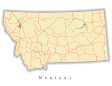 Load image into Gallery viewer, Montana State Map Print