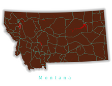 Load image into Gallery viewer, Montana State Map Print