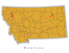 Load image into Gallery viewer, Montana State Map Print