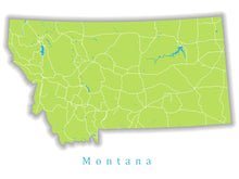 Load image into Gallery viewer, Montana State Map Print