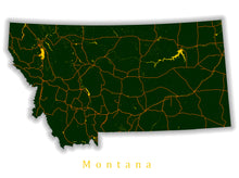 Load image into Gallery viewer, Montana State Map Print