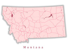 Load image into Gallery viewer, Montana State Map Print