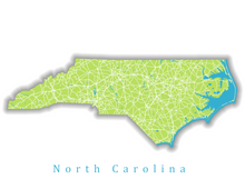 Load image into Gallery viewer, North Carolina State Map Print