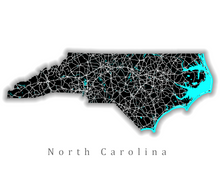 Load image into Gallery viewer, North Carolina State Map Print