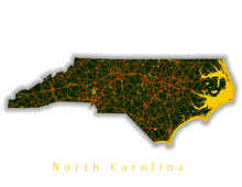 Load image into Gallery viewer, North Carolina State Map Print