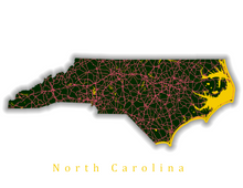 Load image into Gallery viewer, North Carolina State Map Print