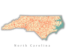 Load image into Gallery viewer, North Carolina State Map Print