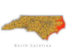 Load image into Gallery viewer, North Carolina State Map Print