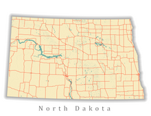 Load image into Gallery viewer, North Dakota State Map Print