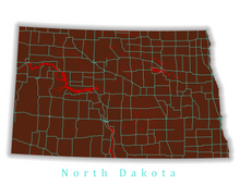 Load image into Gallery viewer, North Dakota State Map Print