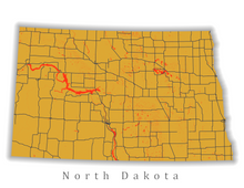 Load image into Gallery viewer, North Dakota State Map Print