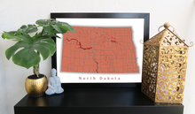 Load image into Gallery viewer, North Dakota State Map Print
