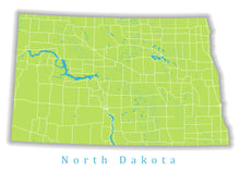 Load image into Gallery viewer, North Dakota State Map Print
