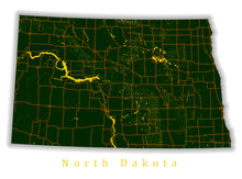 Load image into Gallery viewer, North Dakota State Map Print