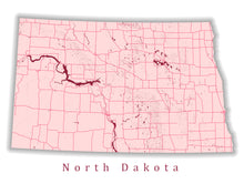 Load image into Gallery viewer, North Dakota State Map Print