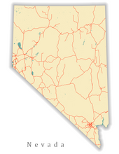 Load image into Gallery viewer, Nevada State Map Print