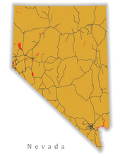 Load image into Gallery viewer, Nevada State Map Print