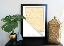 Load image into Gallery viewer, Nevada State Map Print