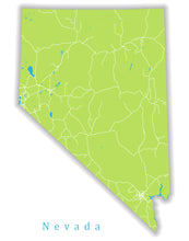 Load image into Gallery viewer, Nevada State Map Print