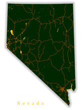 Load image into Gallery viewer, Nevada State Map Print
