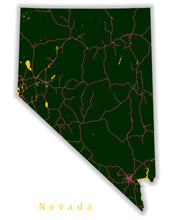 Load image into Gallery viewer, Nevada State Map Print