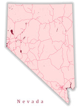 Load image into Gallery viewer, Nevada State Map Print