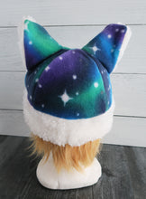 Load image into Gallery viewer, Northern Lights Cat Fleece Hat - Sherpa Hat
