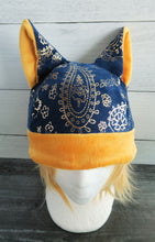 Load image into Gallery viewer, Paisley Cat Hat - Damask Cat - Fleece Hat - Sherpa Hat
