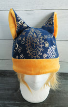 Load image into Gallery viewer, Paisley Cat Hat - Damask Cat - Fleece Hat - Sherpa Hat