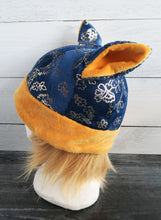 Load image into Gallery viewer, Paisley Cat Hat - Damask Cat - Fleece Hat - Sherpa Hat