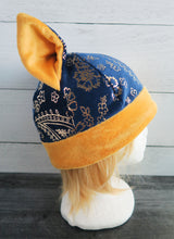 Load image into Gallery viewer, Paisley Cat Hat - Damask Cat - Fleece Hat - Sherpa Hat