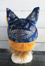 Load image into Gallery viewer, Paisley Cat Hat - Damask Cat - Fleece Hat - Sherpa Hat