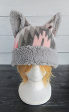 Load image into Gallery viewer, Pink Desert Cat Fleece Hat - Sherpa Hat