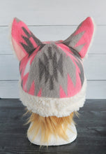 Load image into Gallery viewer, Pink Desert Cat Fleece Hat - Sherpa Hat