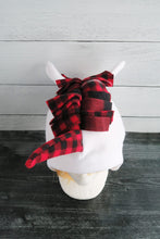 Load image into Gallery viewer, Christmas Plaid Unicorn Fleece Hat

