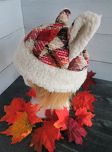 Load image into Gallery viewer, Red-Brown Plaid Cat Fleece Hat - Sherpa Hat