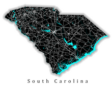 Load image into Gallery viewer, South Carolina State Map Print