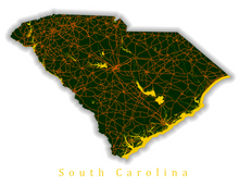Load image into Gallery viewer, South Carolina State Map Print