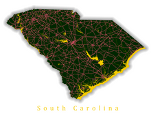 Load image into Gallery viewer, South Carolina State Map Print