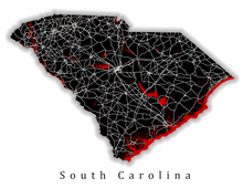 Load image into Gallery viewer, South Carolina State Map Print