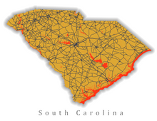 Load image into Gallery viewer, South Carolina State Map Print
