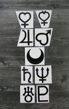 Load image into Gallery viewer, SET of 9 - Planet Symbols - Decals/Stickers