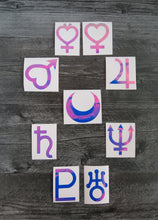Load image into Gallery viewer, SET of 9 - Planet Symbols - Decals/Stickers
